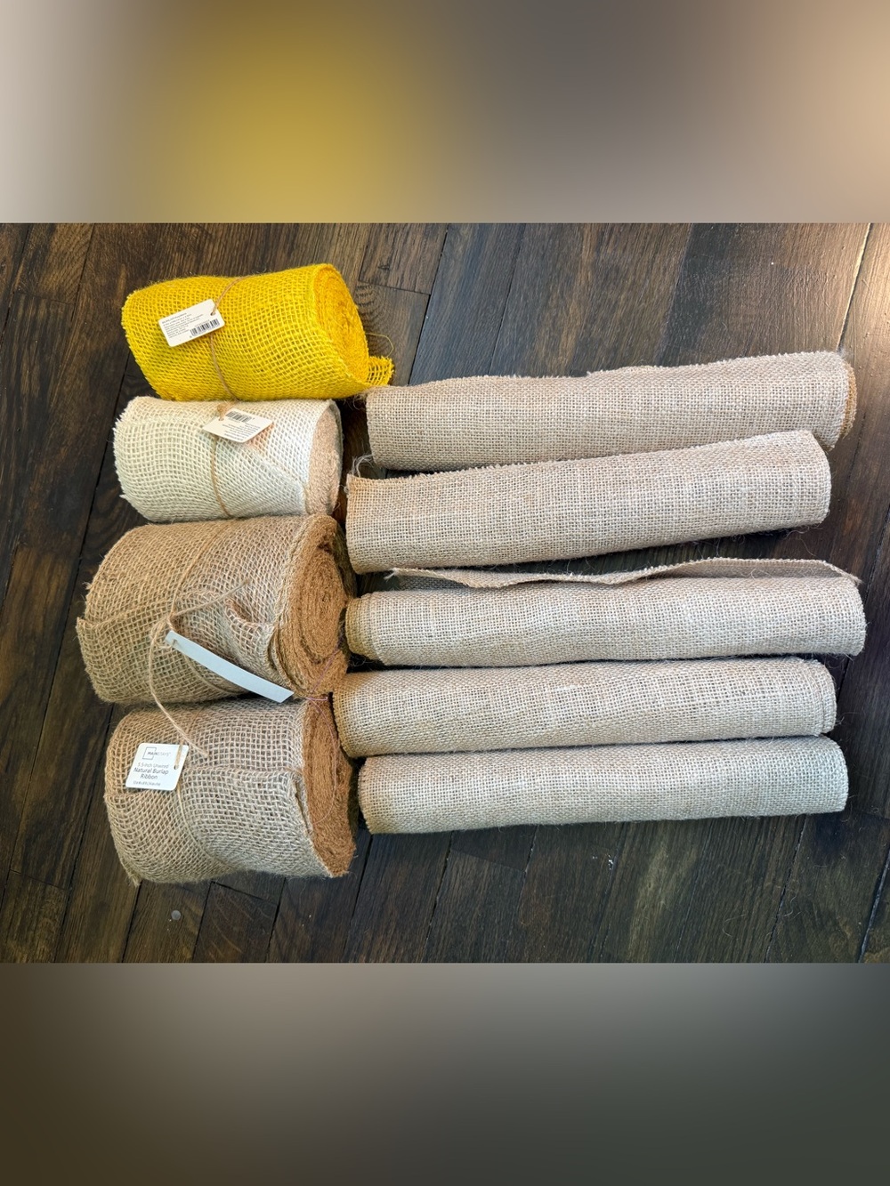 Bundle of Lots of Natural Burlap Ribbon Craft Supplies